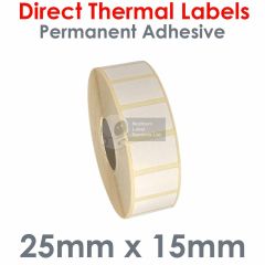 Direct thermal labels 25mm x 15mm