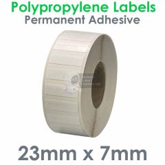 23mm x 7mm polypropylene labels