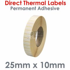 25mm x 10mm direct thermal labels