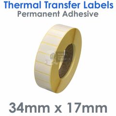 34mm x 17mm thermal transfer labels
