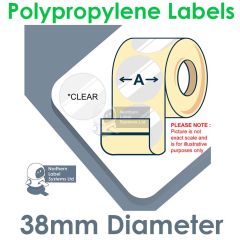38mm Clear Polypropylene Labels