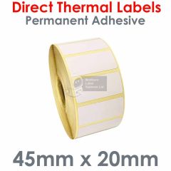 Direct thermal labels 45mm x 20mm