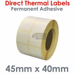 Direct thermal labels 45mm x 40mm