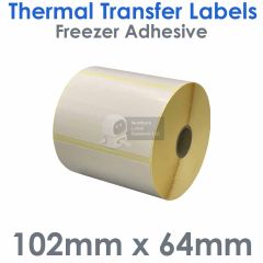 Freezer adhesive labels 102mm x 64mm thermal transfer