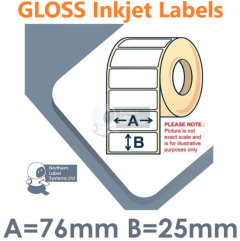 LX500e 75mm x 25mm Gloss Paper Colour Inkjet Labels