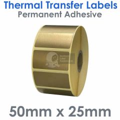Gold labels 50mm x 25mm