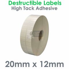Destructible Matt White Polyethylene Labels