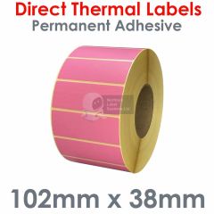Pink 102mm x 38mm Direct Thermal Labels