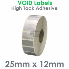 25mm x 12mm VOID tamper evident labels